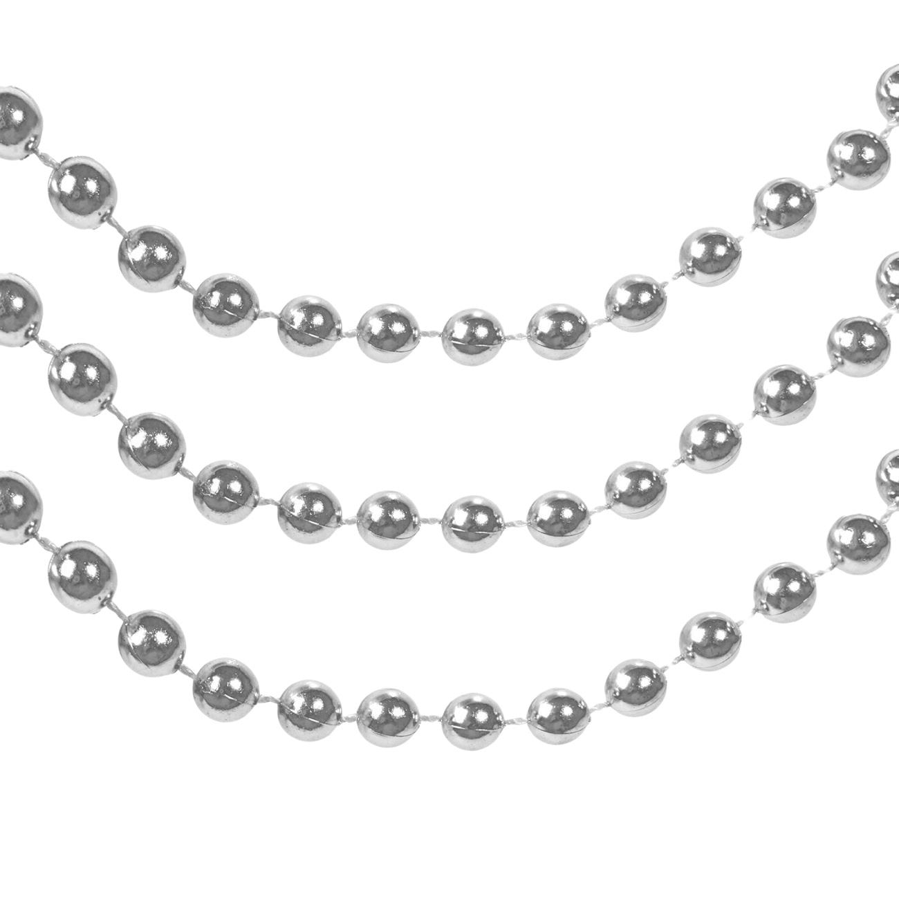 Ghirlanda pentru bradut, Zola®, argintie, in forma de perlute, dimensiune 5 m