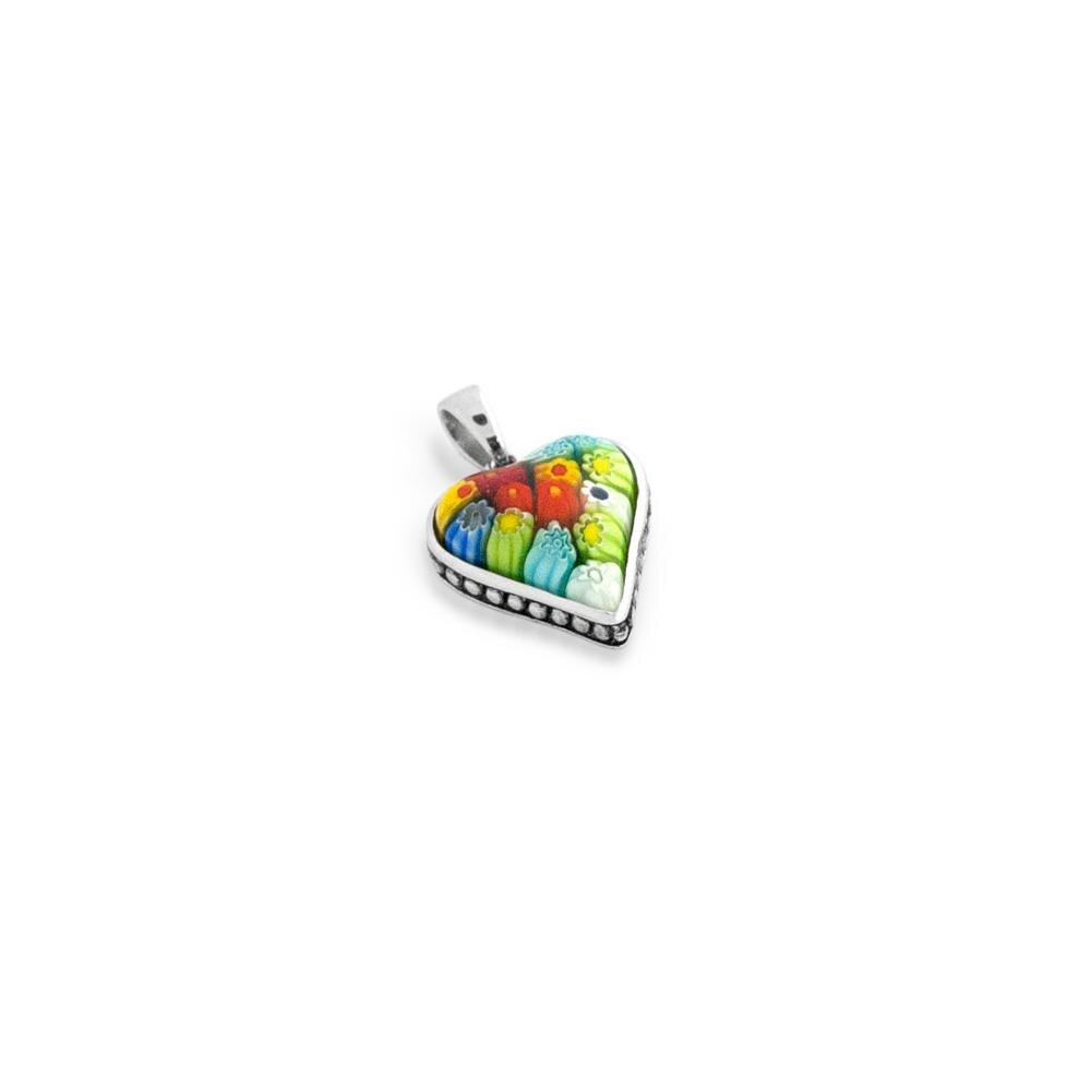 Pandantiv argint 925 cu sticla de Murano MILLEFIORI PSX0578 - Be In Love