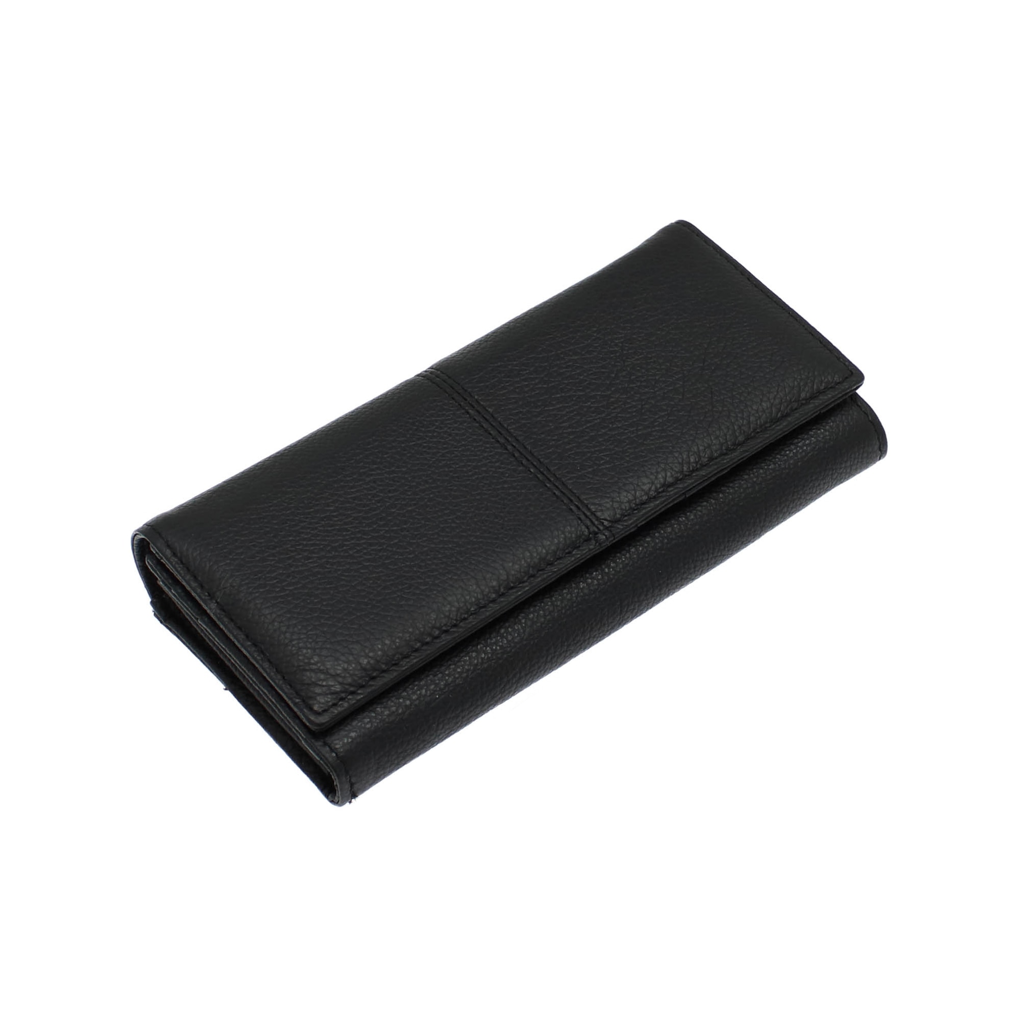 Portofel de dama, din piele naturala, Tita, Compartimente multiple, Negru - PR529