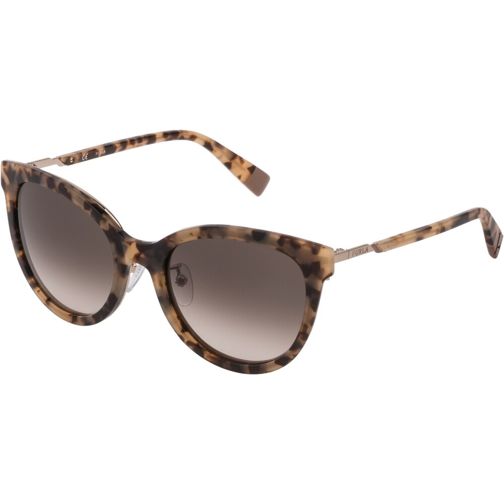 Ochelari de soare de dama Furla SFU308 0XA5, Havana, 53 mm