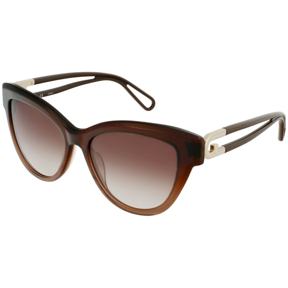 Ochelari de soare de dama Furla SFU466 06PB, Maro, 54 mm