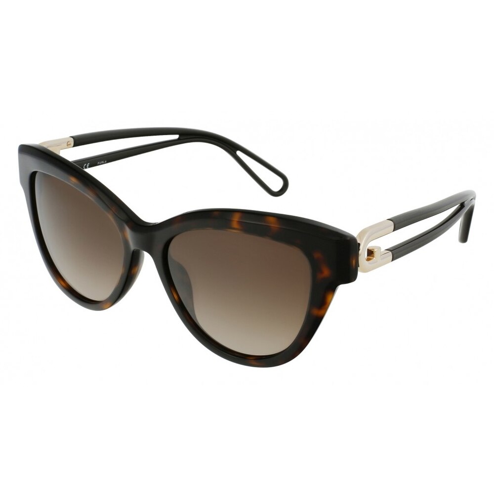 Ochelari de soare de dama Furla SFU466 0722, Havana, 54 mm
