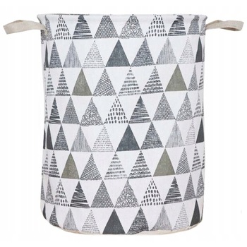 Cos Pliabil Pentru Jucarii, Rufe, WAYA, 43 l, Bumbac Canvas, Captuseala impermeabila, Model triunghiuri, Gri Cos Pliabil Pentru Jucarii, Rufe, WAYA, 43 l, Bumbac Canvas, Captuseala impermeabila, Model triunghiuri, Gri