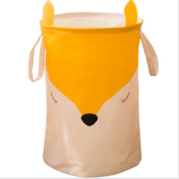 Cos pliabil pentru depozitare jucarii cu manere, WAYA, Bumbac, 16 l, Portocaliu Cos pliabil pentru depozitare jucarii cu manere, WAYA, Bumbac, 16 l, Portocaliu
