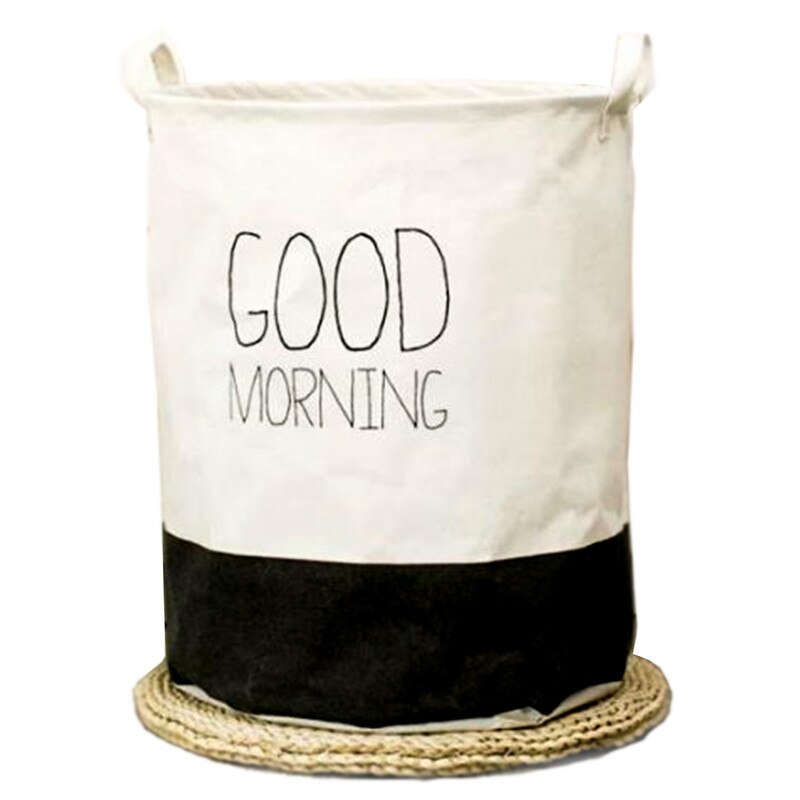 Cos rufe, WAYA, Bumbac canvas, 20 l, Alb / Negru