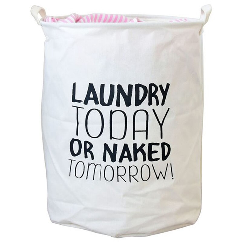 Cos de rufe pliabil, WAYA, Bumbac canvas, 20 l, Alb