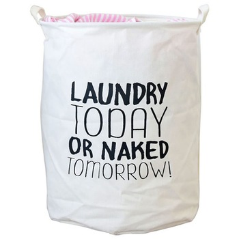 Cos de rufe pliabil, WAYA, Bumbac canvas, 20 l, Alb Cos de rufe pliabil, WAYA, Bumbac canvas, 20 l, Alb