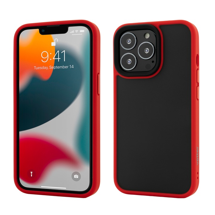 Husa pentru iPhone 13 Pro Max Vetter shockproof soft edge and rigid back cover rosie