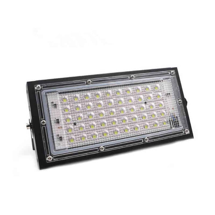 Lampa Edman pentru exterior rezistenta la apa, 50w, Lumina Alba Neutra, 50 LED-uri