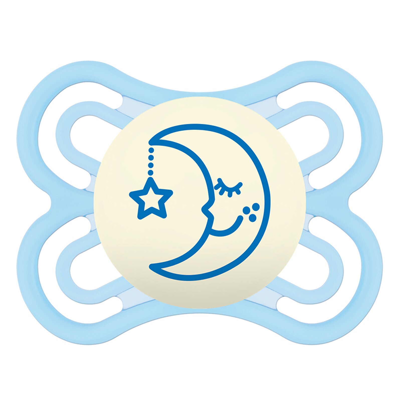 Suzeta ortodontica din silicon MAM Perfect Night 667725-4, Albastru 0+ luni