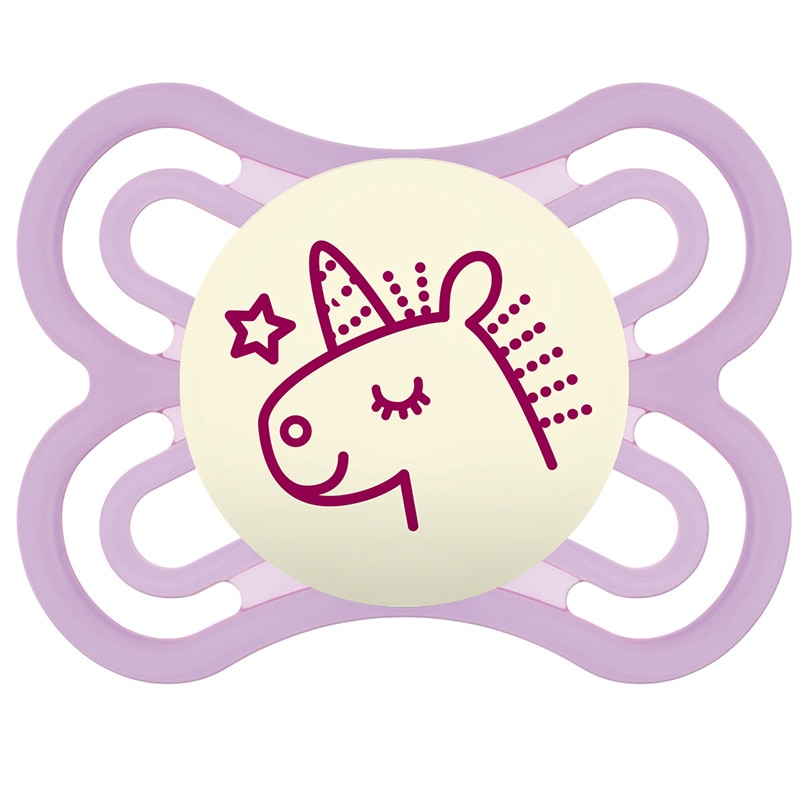 Suzeta ortodontica din silicon 0+ luni MAM Perfect Night 667725-1, Mov 0+ luni