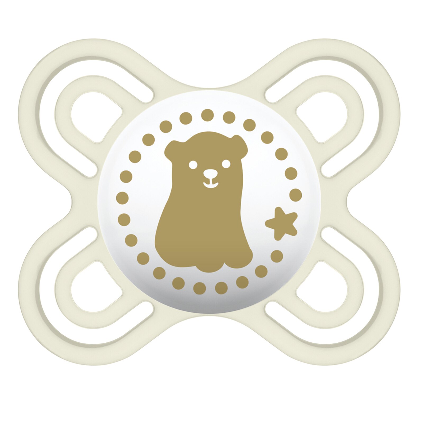 Suzeta anatomica din silicon MAM Perfect Start 705601-3, Crem 0-2 luni