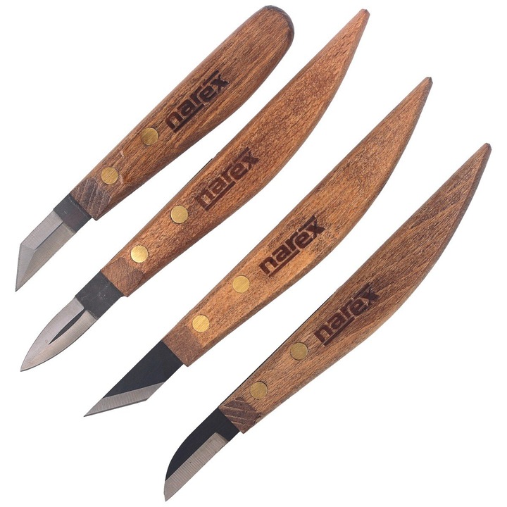 Set 4 instrumente sculpura, Narex, Otel/Lemn, Gri