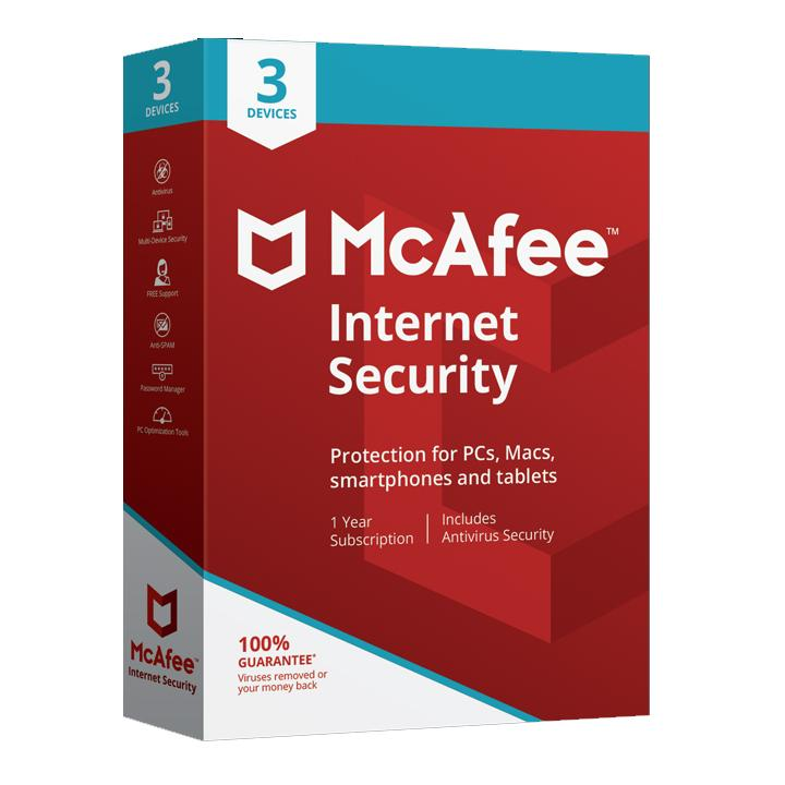 McAfee Internet Security - 3 eszköz / 1 év MIS00GEU3RAP elektronikus licenc