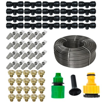 Sistem de racire pentru exterior, terase Tehno MS, 20m, 20 duze, 20 clipsuri Sistem de racire pentru exterior, terase Tehno MS, 20m, 20 duze, 20 clipsuri