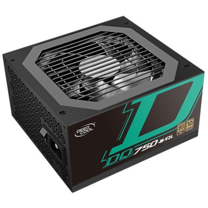 Захранване DeepCool DQ750-M-V2L, 750W, Active PFC, 80 Plus Gold, 120mm вентилатор, модулно