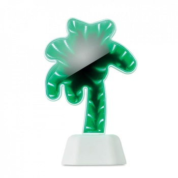 Lampa LED 3D, tip Palmier, cu infinity efect si oglinda, Alba Lampa LED 3D, tip Palmier, cu infinity efect si oglinda, Alba