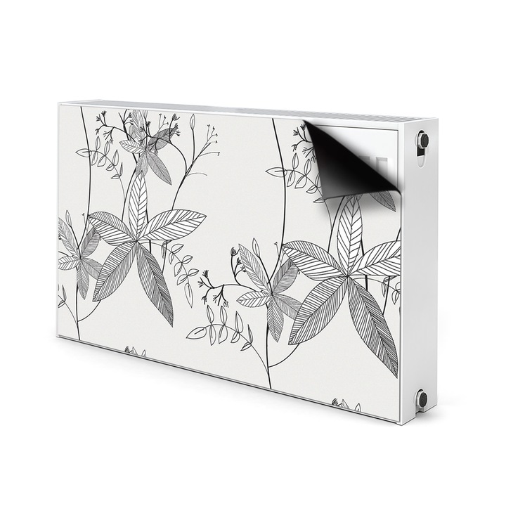 Magnet incalzitor, Doodle Flowers, gri, 100x60