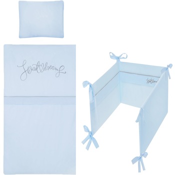 Set lenjerie de pat 5 piese 90 x 120 cm pentru baieti Sweet Dreams P02-0529, Albastru Set lenjerie de pat 5 piese 90 x 120 cm pentru baieti Sweet Dreams P02-0529, Albastru