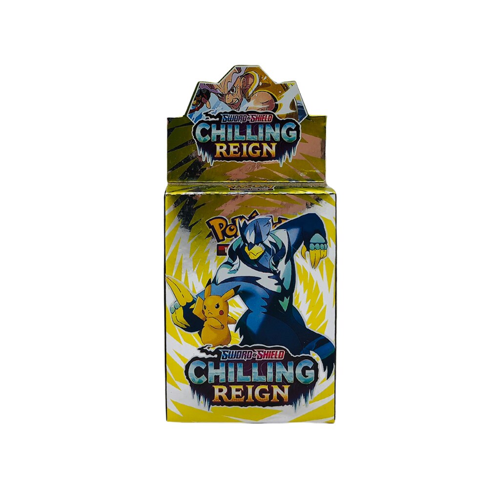 Joc de carti Pokemon Sword And Shield, Chilling Reign, 24 cartonase in limba engleza, Galben