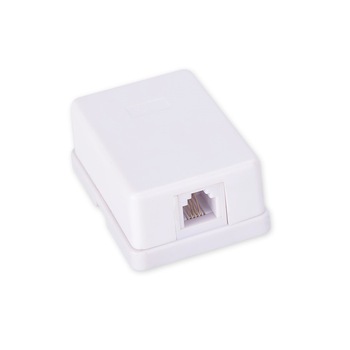 Priza telefonica simpla RJ11 LanKATT montaj aparent - ALB Priza telefonica simpla RJ11 LanKATT montaj aparent - ALB