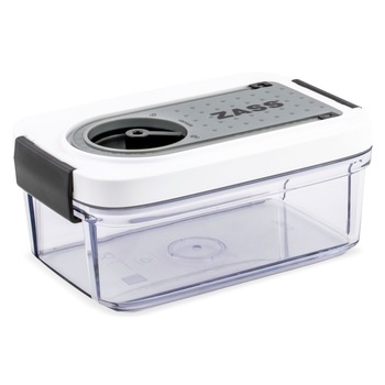 Caserola pentru vidat Zass ZVCA 01, capacitate 0,75ml , corp plastic AS, capac ABS, Dimensiune 12,5cmx18,5cmx7,5cm Caserola pentru vidat Zass ZVCA 01, capacitate 0,75ml , corp plastic AS, capac ABS, Dimensiune 12,5cmx18,5cmx7,5cm