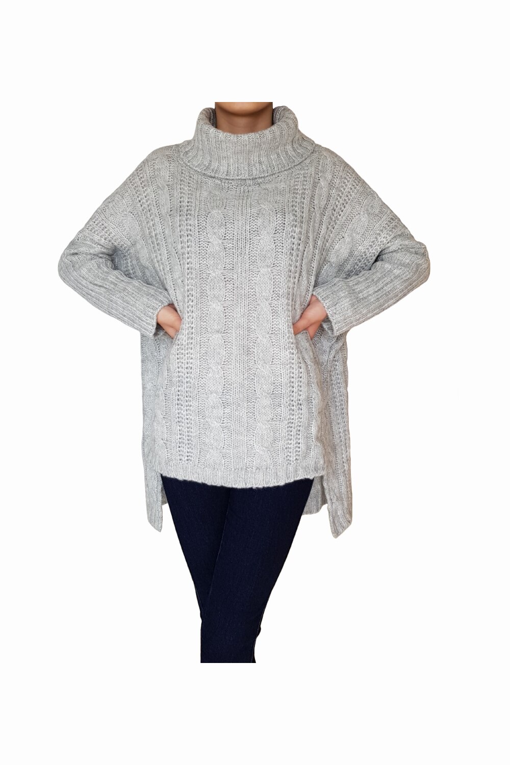 Pulover Dama Samantha, Gri deschis melange, 42-44