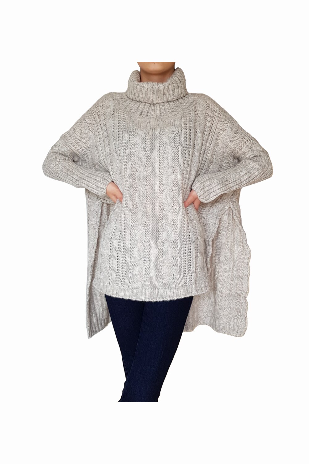 Pulover Dama Samantha, Bej melange, 42-44