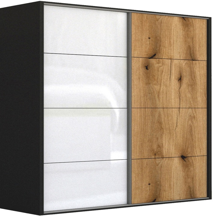 Dressing Genarom LEX A, Gri Lucios / Stejar Wotan L, 241 x 240 x 66 cm