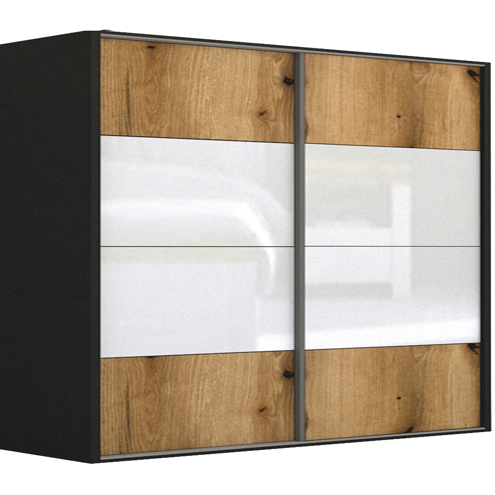 Dressing Genarom LEX B, Stejar Wotan / Gri Lucios, 261 x 240 x 66 cm
