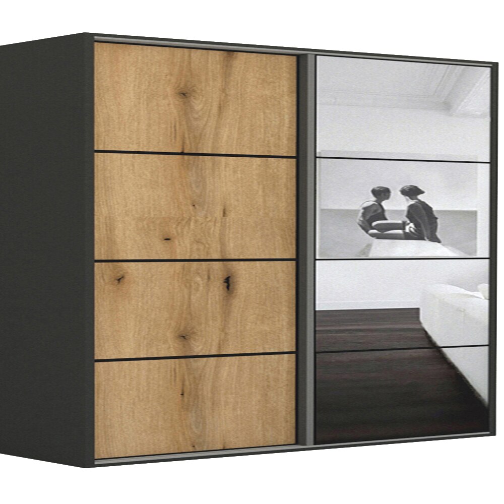 Dressing Genarom LEX A, Stejar Wotan / Oglinda L, 261 x 240 x 66 cm