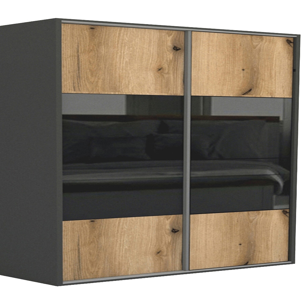 Dressing Genarom LEX B, Stejar Wotan / Negru Lucios M, 261 x 240 x 66 cm