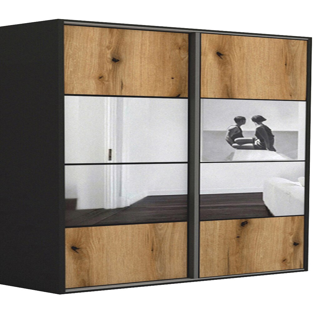Dressing Genarom LEX A, Stejar Wotan / Oglinda M, 261 x 240 x 66 cm