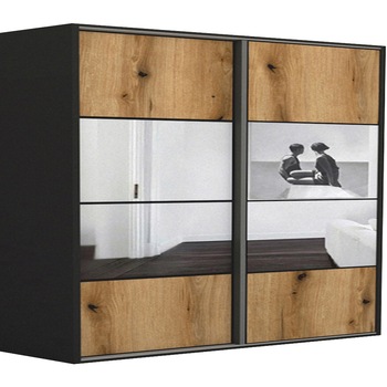 Dressing Genarom LEX B, Stejar Wotan / Oglinda M, 261 x 240 x 66 cm Dressing Genarom LEX B, Stejar Wotan / Oglinda M, 261 x 240 x 66 cm