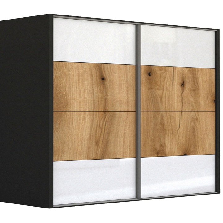 Dressing Genarom LEX A, Gri Lucios / Stejar Wotan M, 261 x 240 x 66 cm