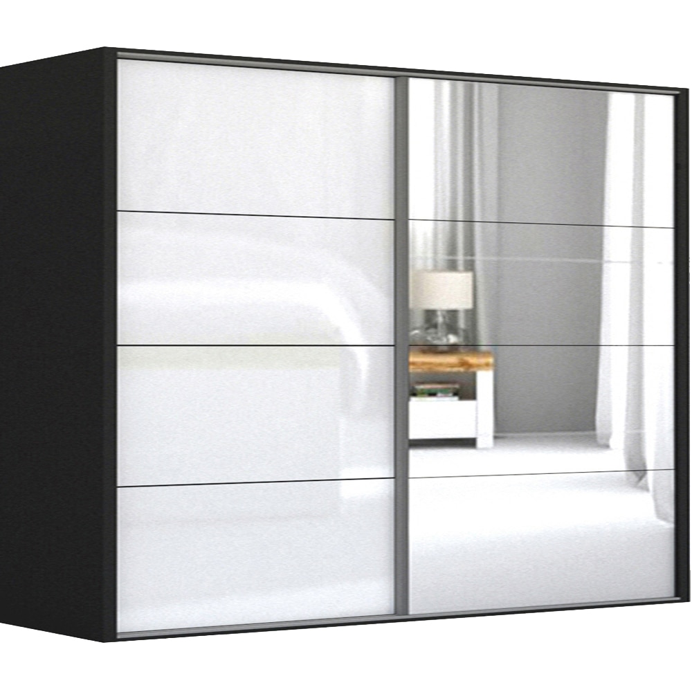 Dressing, Genarom LEX D, Gri Lucios / Oglinda L, 261 x 240 x 66 cm