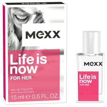 Apa de toaleta, Mexx Life is Now for Her, Floral/Fructat, 15ml Apa de toaleta, Mexx Life is Now for Her, Floral/Fructat, 15ml