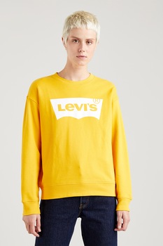 Levi's, Bluza sport relaxed fit cu decolteu la baza gatului, Galben inchis Levi's, Bluza sport relaxed fit cu decolteu la baza gatului, Galben inchis