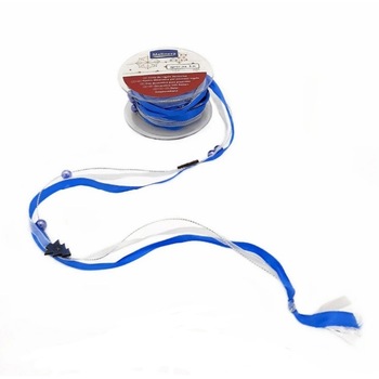 Panglica decorativa organza cu perle si braduti , albastru 3 m Panglica decorativa organza cu perle si braduti , albastru 3 m