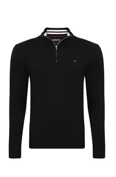 Pulover cu guler inalt, Tommy Hilfiger, Regular fit, Negru Pulover cu guler inalt, Tommy Hilfiger, Regular fit, Negru