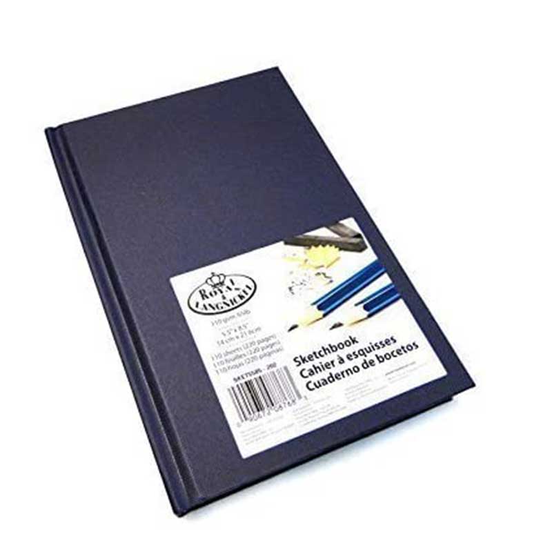 Caiet de schite cu hartie alba, Royal Langnickel, Rich Colors, 5,5x8,5'', 110 coli, 110g - Bleumarin