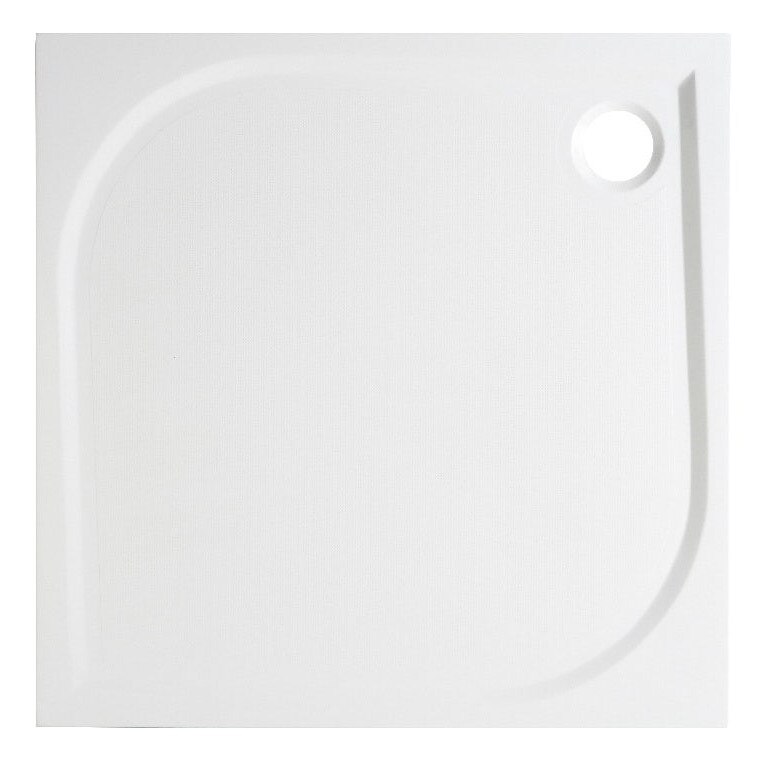 Cadita de dus GoodHome, model Limski, patrata, dimensiuni 80 x 80 x 2.8 cm, alb