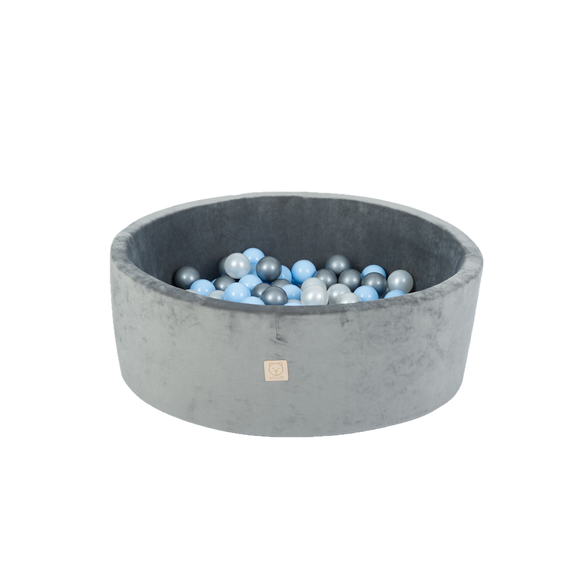 Set Velvet Ballpool, Misioo, 150 bile, Gri