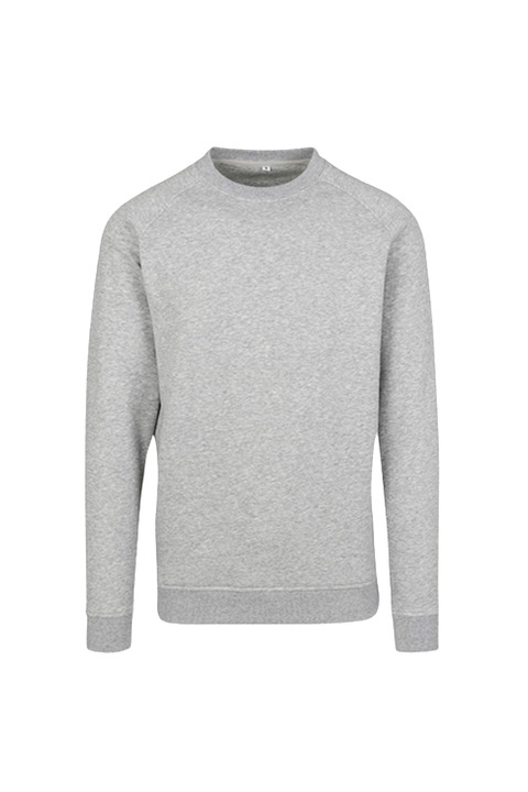 Bluza Build Your Brand, Croiala raglan, Bumbac, Gri