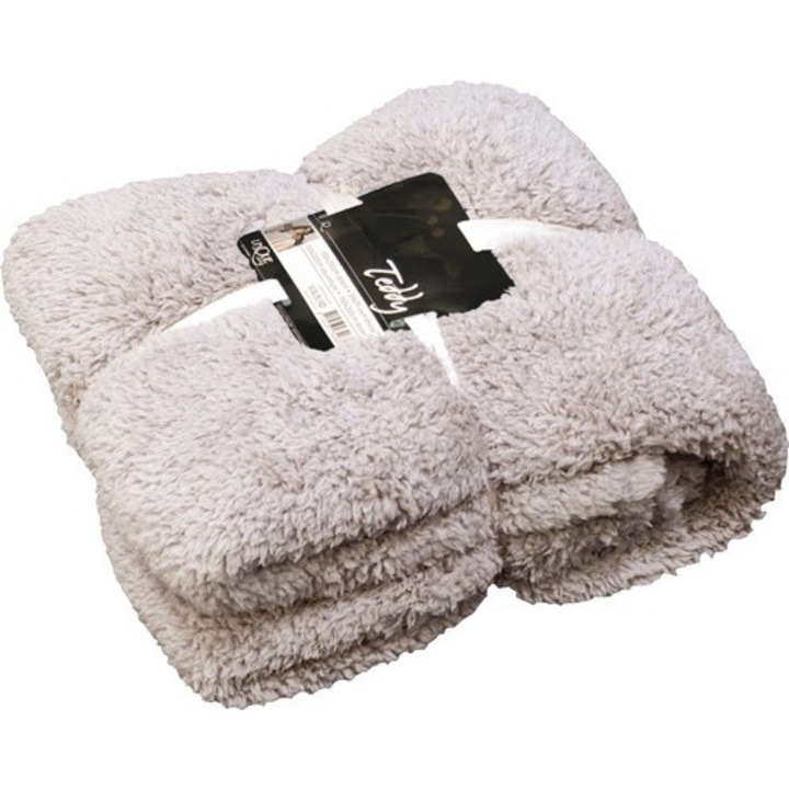 Уникално одеяло Living Teddy, светло сиво, пухкаво, 150x200 см