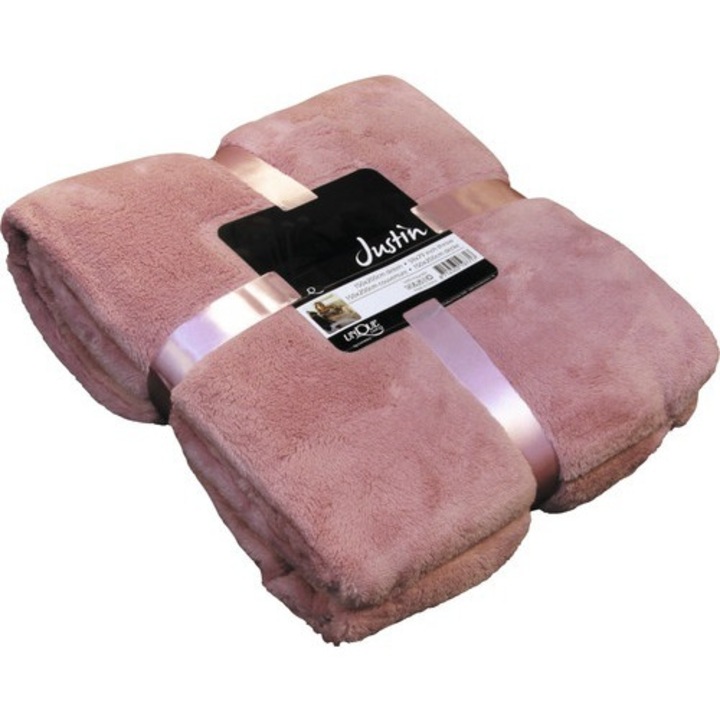 Уникално одеяло Living Justin, тъмно розово, мека материя, 150х200 см