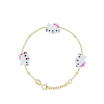Bratara copii aur 14 k cu Hello Kitty Bratara copii aur 14 k cu Hello Kitty