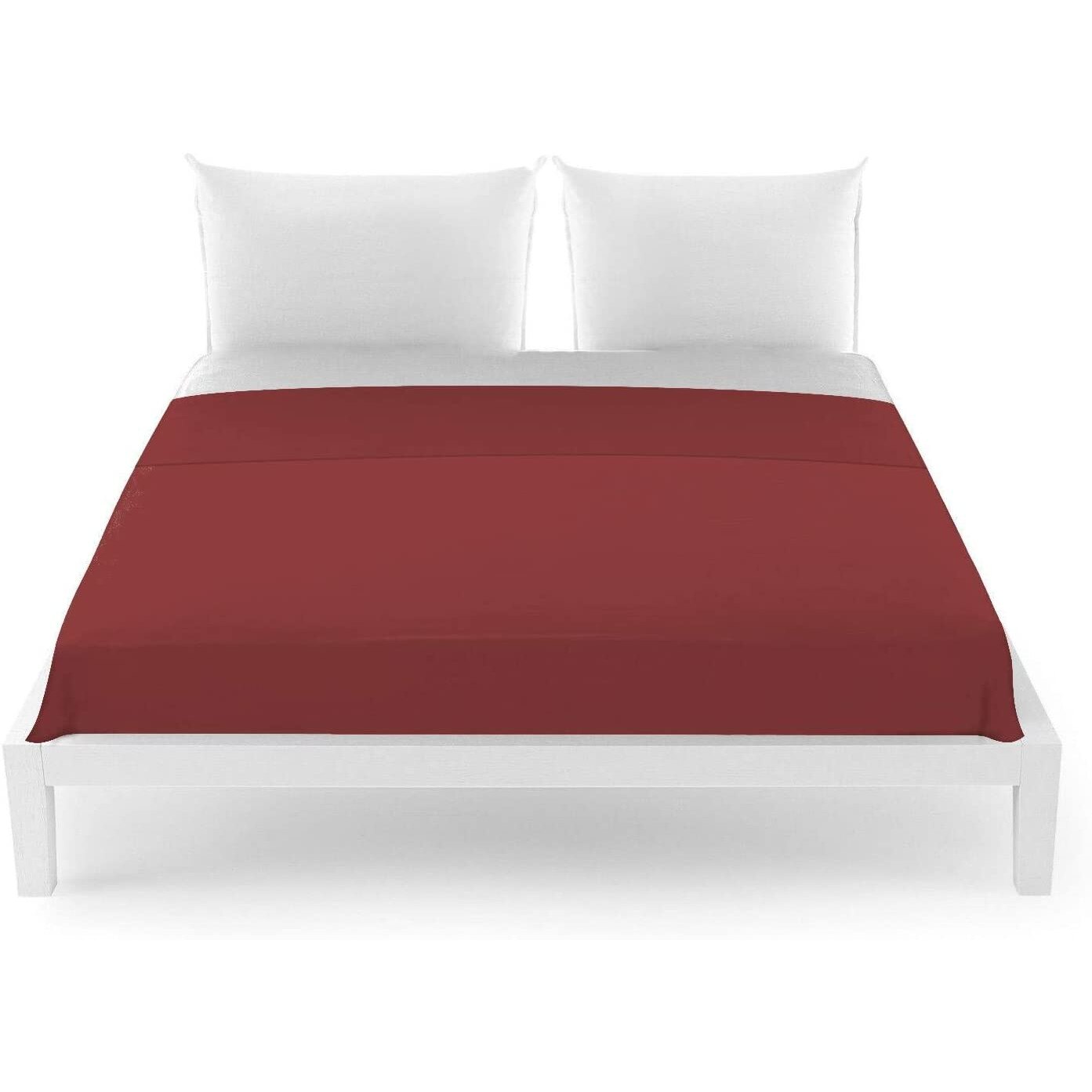 Cearceaf Sophie Pentru Deasupra, Model Cool, 100% Bumbac, 240 x 275 cm, 4 cm, 1 cm, Visiniu