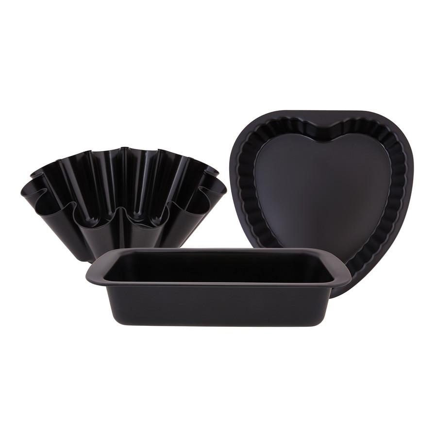 Set 3 forme pentru copt, Karaca, Metal, Negru