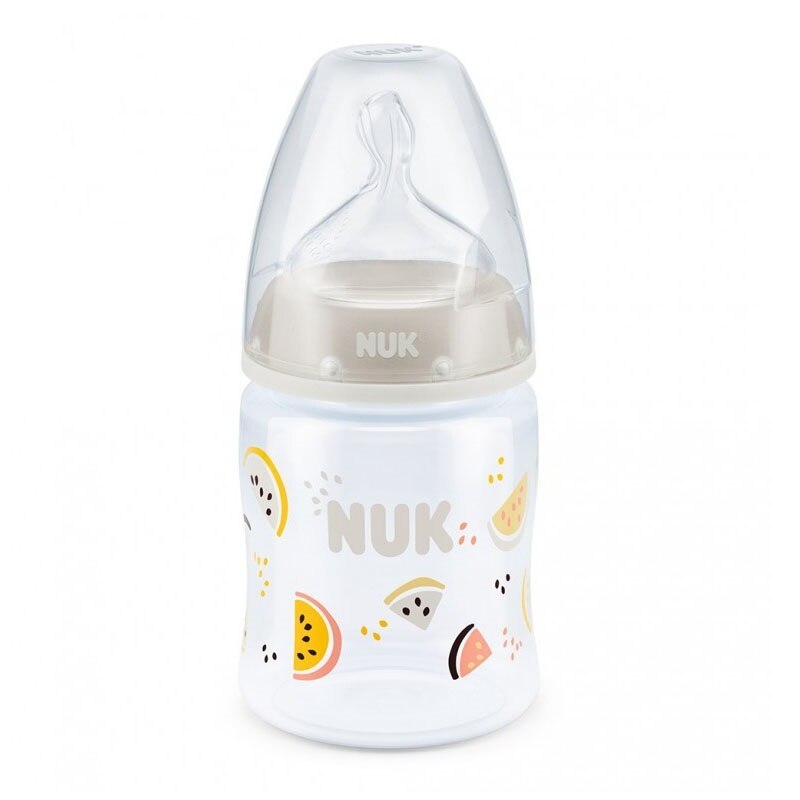Biberon cu tetina din silicon Nuk First Choice+ 0-6 luni 150 ml 743651AL, Alb
